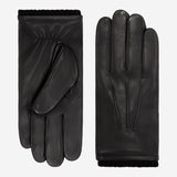 Oliviero (black) - Italian lambskin leather gloves with cashmere lining & touchscreen feature -Bellanzari - Luxury Leather Gloves - Handmade in Italy - 1