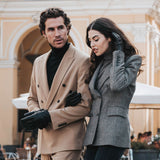 Raffaella (black) – Italian lambskin leather gloves with brown rabbit fur lining - Bellanzari - Luxury Leather Gloves - Handmade in Italy - 8