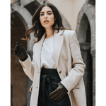 Raffaella (brown) - Italian lambskin leather gloves with brown rabbit fur lining - Bellanzari - Luxury Leather Gloves - Handmade in Italy - 9