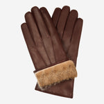 Raffaella (brown) - Italian lambskin leather gloves with brown rabbit fur lining - Bellanzari - Luxury Leather Gloves - Handmade in Italy - 1