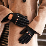 Roberta (black) - classic Italian lambskin leather driving gloves Bellanzari - Luxury Leather Gloves - Handmade in Italy- 4