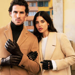Roberta (black) - classic Italian lambskin leather driving gloves Bellanzari - Luxury Leather Gloves - Handmade in Italy- 6