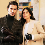 Roberta (black) - classic Italian lambskin leather driving gloves Bellanzari - Luxury Leather Gloves - Handmade in Italy- 8