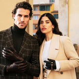 Roberta (black) - classic Italian lambskin leather driving gloves Bellanzari - Luxury Leather Gloves - Handmade in Italy- 8
