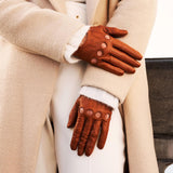 Roberta (cognac) - classic Italian lambskin leather driving gloves & touchscreen feature
Bellanzari- Luxury Leather Gloves - Handmade in Italy- 4