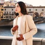 Roberta (cognac) - classic Italian lambskin leather driving gloves & touchscreen feature
Bellanzari- Luxury Leather Gloves - Handmade in Italy - 5