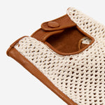 Rocco (cognac) - Hand-sewn Italian crochet driving gloves from lambskin leather - Bellanzari- Luxury Leather Gloves - Handmade in Italy - 2