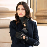 Rosalia (black) - Italian driving gloves made of American deerskin leather - Bellanzari - Luxury Driving Gloves - Handmade in Italy - 3