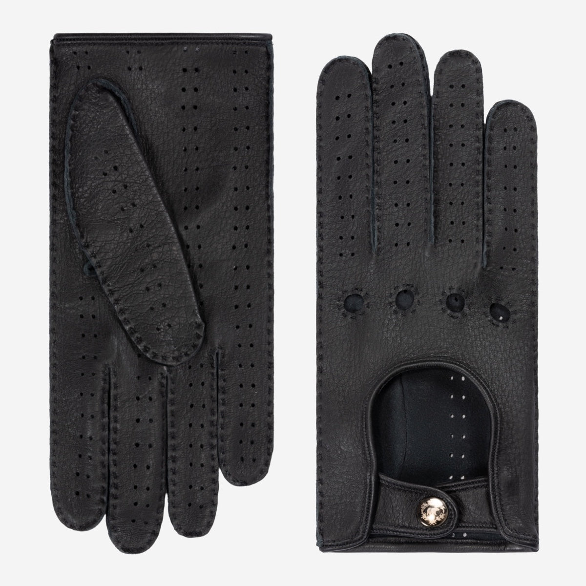 Rosalia (black) - Italian driving gloves made of American deerskin leather - Bellanzari - Luxury Driving Gloves - Handmade in Italy - 1