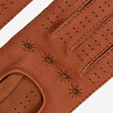 Rosalia (brown) - Italian driving gloves made of American deerskin leather - Bellanzari- Luxury Driving Gloves - Handmade in Italy - 2