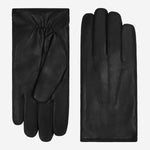 Sergio (black) - Italian lambskin leather gloves with brown rabbit fur lining - Bellanzari- Luxury Leather Gloves - Handmade in Italy - 2