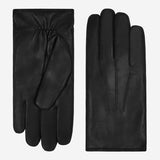 Sergio (black) - Italian lambskin leather gloves with brown rabbit fur lining - Bellanzari- Luxury Leather Gloves - Handmade in Italy - 2