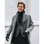 Sergio (black) - Italian lambskin leather gloves with brown rabbit fur lining - Bellanzari- Luxury Leather Gloves - Handmade in Italy - 11