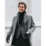 Sergio (black) - Italian lambskin leather gloves with brown rabbit fur lining - Bellanzari- Luxury Leather Gloves - Handmade in Italy - 11