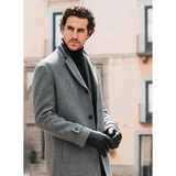 Sergio (black) - Italian lambskin leather gloves with brown rabbit fur lining - Bellanzari- Luxury Leather Gloves - Handmade in Italy - 8