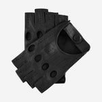 Stefania (black) - Italian fingerless lambskin leather driving gloves 
 - Bellanzari - Luxury Leather Gloves - Handmade in Italy - 1