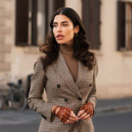 Stefania (cognac) - Italian fingerless lambskin leather driving gloves - Bellanzari - Luxury Driving Gloves - Handmade in Italy - 3