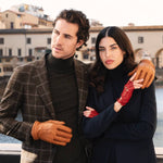 Stefania (red) - Italian fingerless lambskin leather driving gloves - Bellanzari - Luxury Driving Gloves - Handmade in Italy - 10
