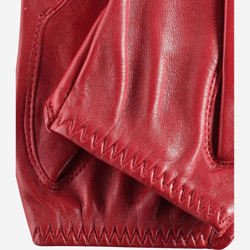 Stefania (red) - Italian fingerless lambskin leather driving gloves - Bellanzari - Luxury Driving Gloves - Handmade in Italy - 4