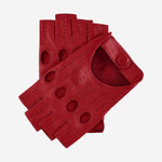 Stefania (red) - Italian fingerless lambskin leather driving gloves - Bellanzari - Luxury Driving Gloves - Handmade in Italy - 1