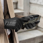 Stefano (black) - classic Italian lambskin leather gloves with cashmere lining - Bellanzari - Luxury Leather Gloves - Handmade in Italy - 4