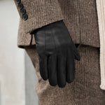 Stefano (black) - classic Italian lambskin leather gloves with cashmere lining -Bellanzari - Luxury Leather Gloves - Handmade in Italy - 7