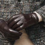 Stefano (brown) - classic Italian lambskin leather gloves with cashmere lining - Bellanzari - Luxury Leather Gloves - Handmade in Italy - 8
