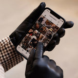 Valentina (black) - Italian lambskin leather gloves with cashmere lining - Bellanzari - Luxury Leather Gloves - Handmade in Italy - 4