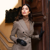 Valentina (black) - Italian lambskin leather gloves with cashmere lining - Bellanzari - Luxury Leather Gloves - Handmade in Italy - 8