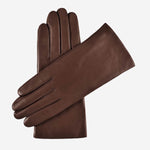 Valentina (brown) - Italian lambskin leather gloves with cashmere lining & touchscreen feature - Bellanzari - Luxury Leather Gloves - Handmade in Italy - 1