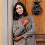 Valentina (cognac) - Italian lambskin leather gloves with cashmere lining - Bellanzari - Luxury Leather Gloves - Handmade in Italy - 6