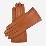 Valentina (cognac) - Italian lambskin leather gloves with cashmere lining & touchscreen feature  - Bellanzari - Luxury Leather Gloves - Handmade in Italy - 1