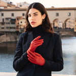 Valentina (red) - Italian lambskin leather gloves with cashmere lining  - Bellanzari - Luxury Leather Gloves - Handmade in Italy - 5